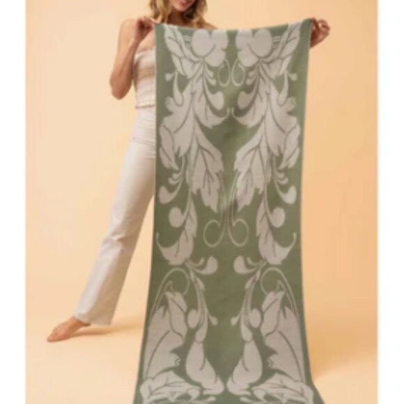 Powder UK Opulent Flourish Scarf Green - Picture 1 of 1